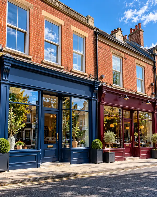 Clean shopfront and restaurant windows on a Blackburn high street